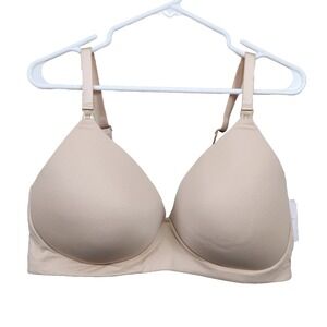 New! AUDEN Nursing Beige Lightly Lined Wirefree Demi Coverage Bra Women's SZ 42D